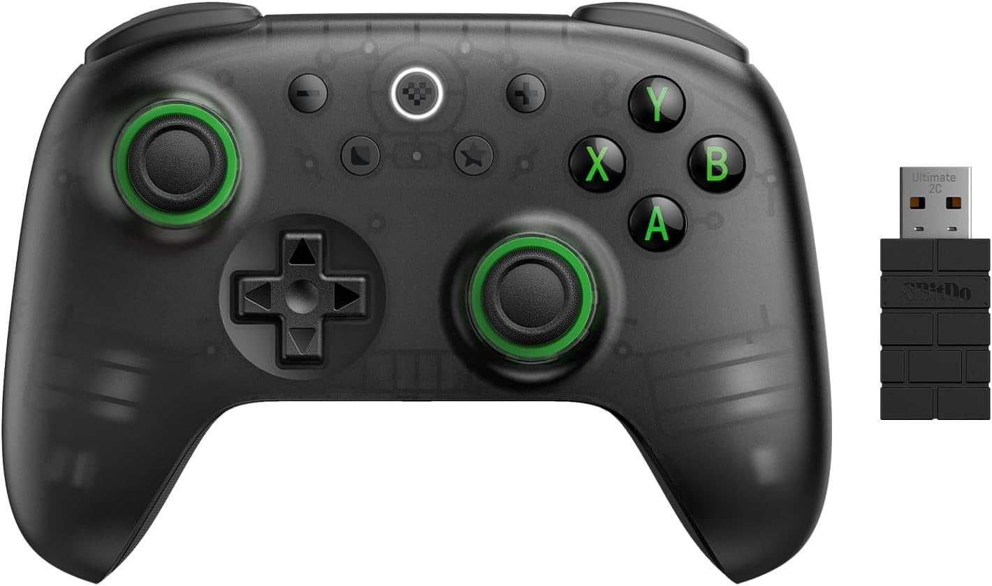 8BitDo Ultimate 2C Kablosuz Oyun Kolu - Transparan Siyah