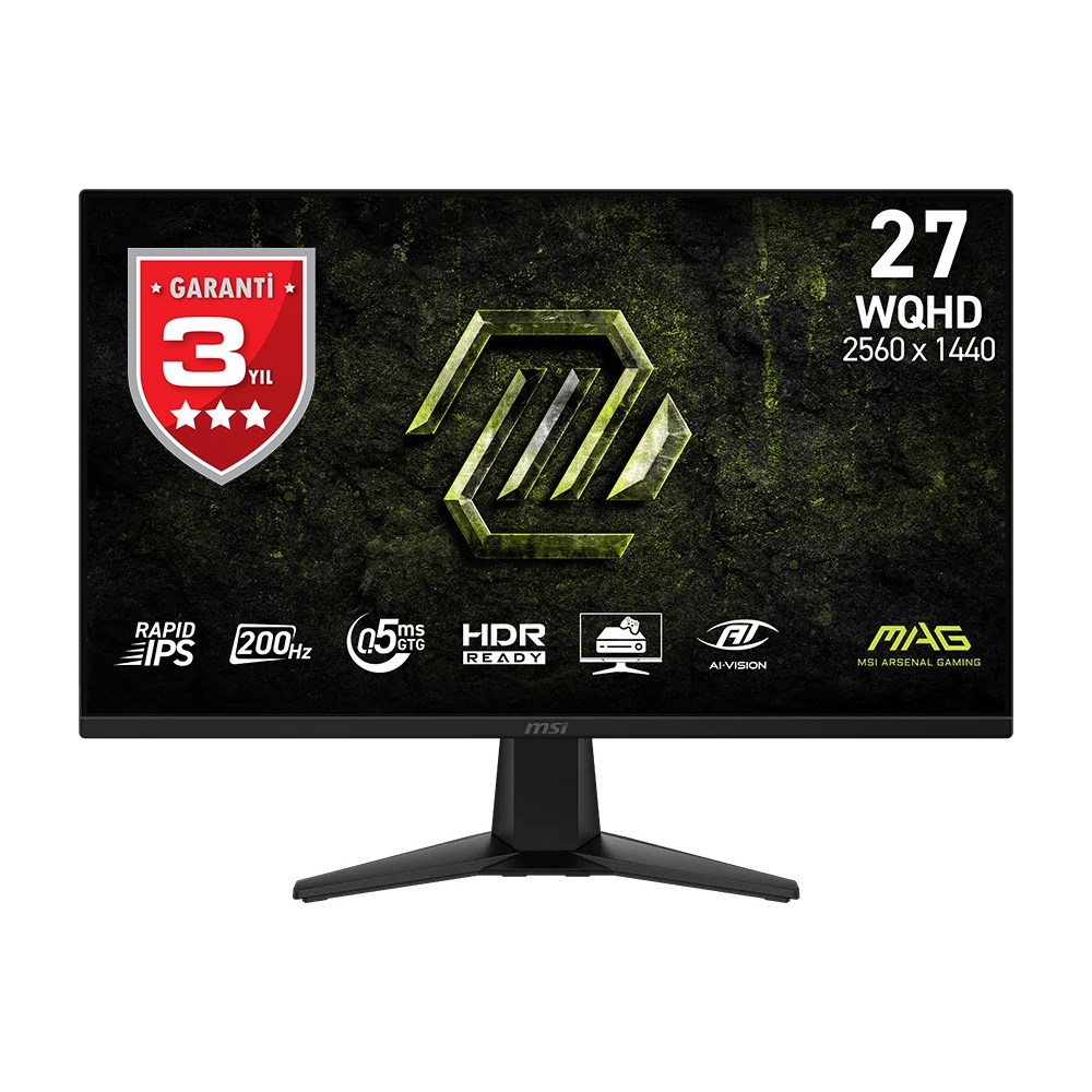 MSI 27 MAG 275QF E20 2560x1440 (WQHD) 16:9 FLAT RAPID IPS 200HZ 0.5MS (GtG Min.) FREESYNC PREMIUM GA