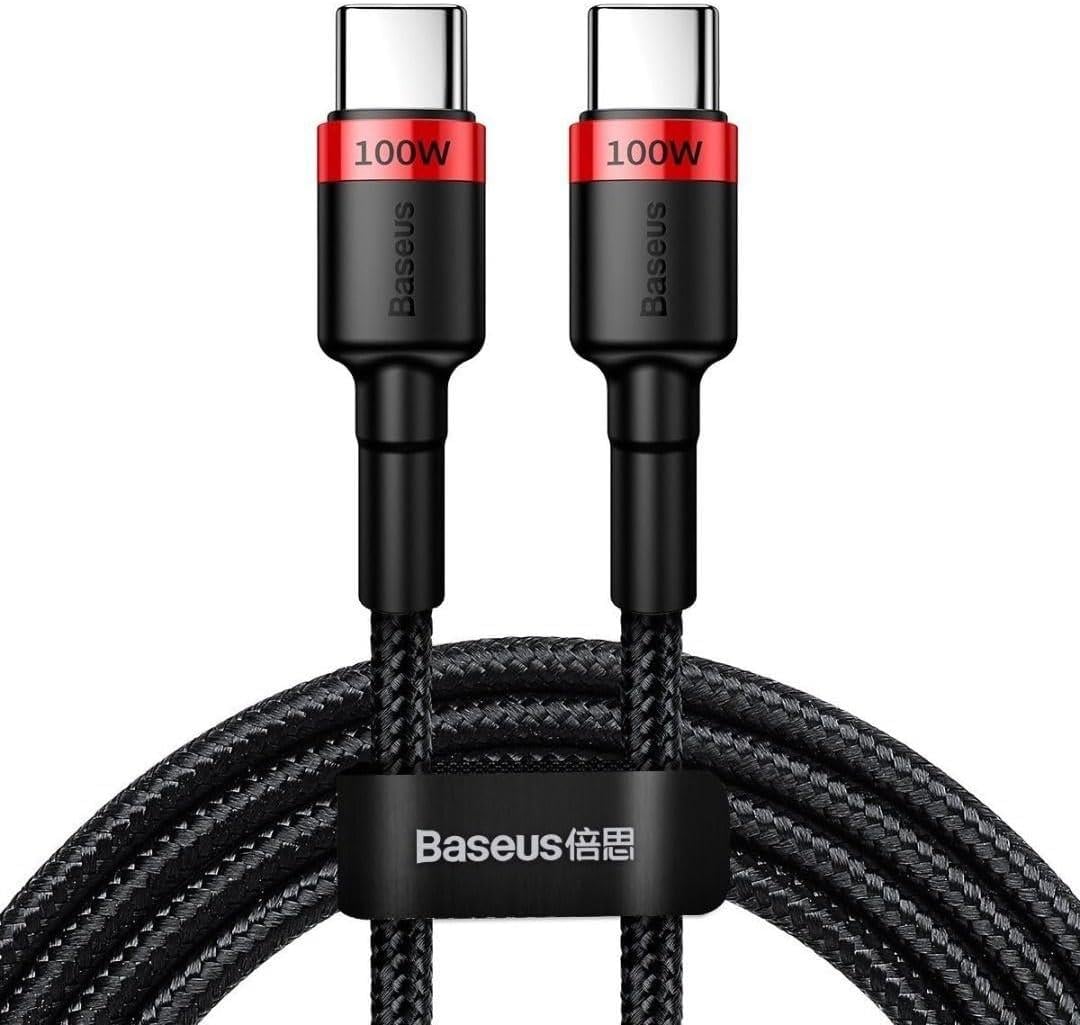 Baseus Cafule PD2.0 100W Flash Şarj Type-C to Type-C Kablo (20V 5A)2m Kırmızı+Siyah CATKLF-AL91