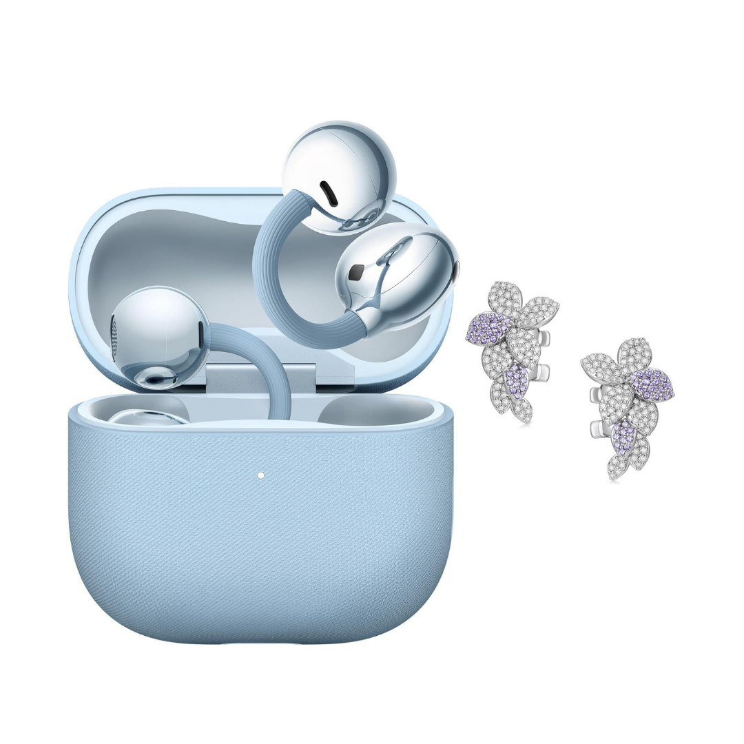 Huawei FreeClip2 Mavi Bluetooth Kulaklık, Çiçek Charm Hediyeli
