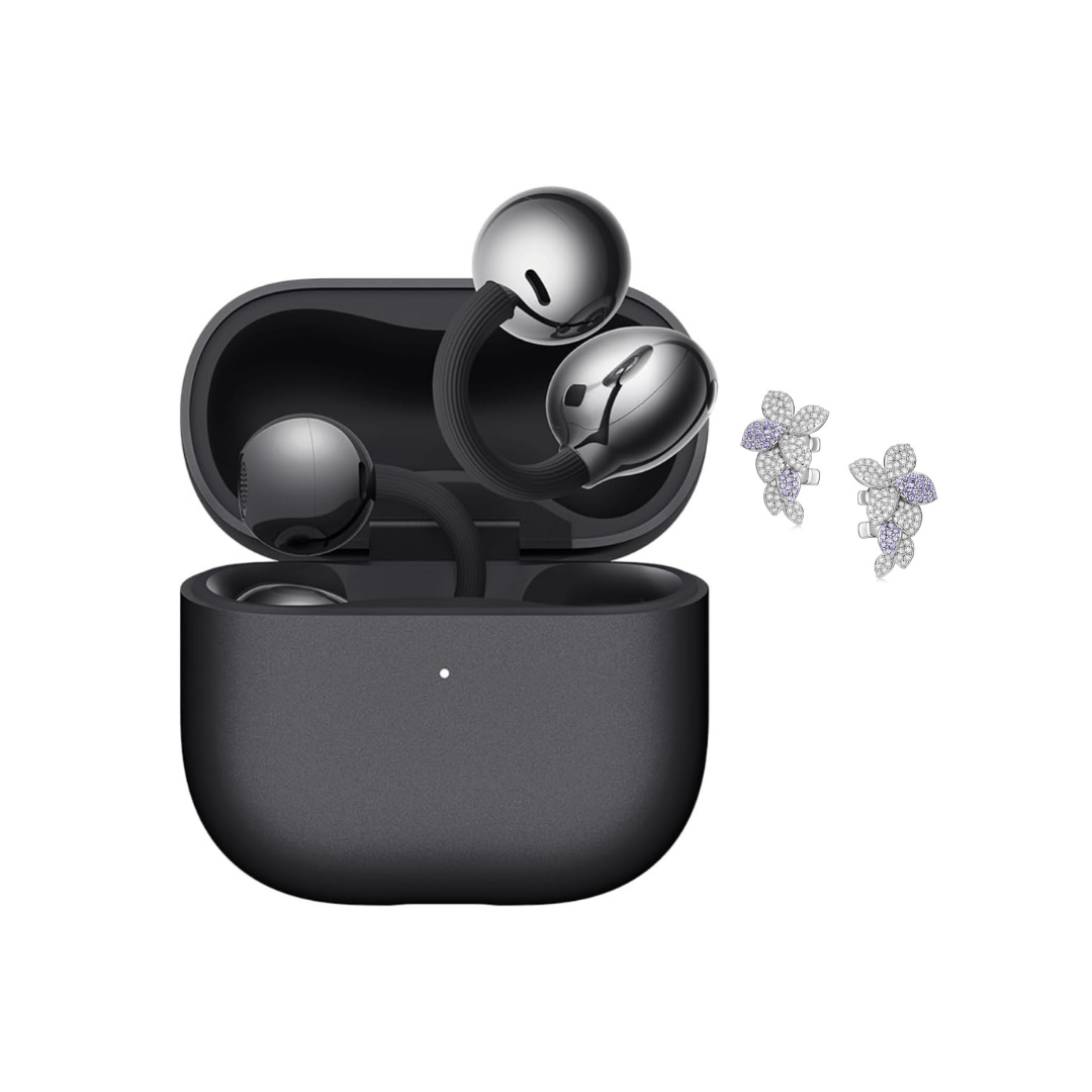 Huawei FreeClip2 Siyah Bluetooth Kulaklık, Çiçek Charm Hediyeli