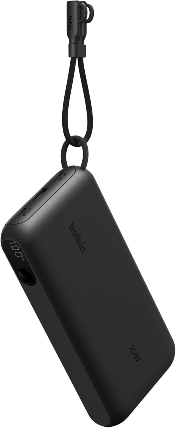 Belkin Boostcharge Power Bank 20000 Mah  Display, PD 20W  USB-C Kablolu, Siyah