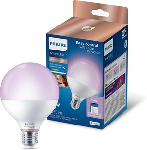 Philips Smart Lighting LED Globe Ampul G95 E27 75W Eşdeğer RGB - Google Home, Alexa, HomeKit ve Matter uyumlu