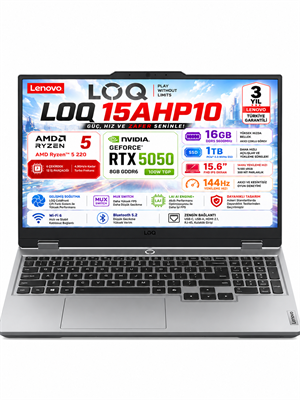 Lenovo LOQ 15AHP10 AMD Ryzen 5 220 16GB 1TB SSD RTX 5050 8GB (100W) 15.6