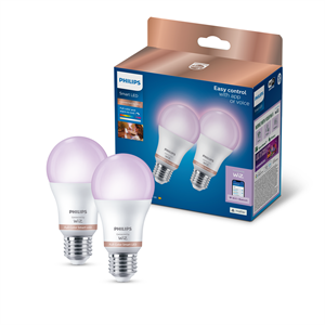 Philips Smart Lighting LED Ampul A60 E27 100W Eşdeğer RGB 2'li Paket - Google Home, Alexa, HomeKit ve Matter uyumlu