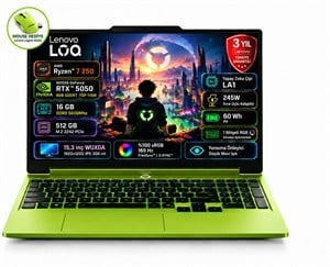 Lenovo LOQ 15AHP11 AMD Ryzen 7 250 16GB 512GB SSD RTX 5050 8GB (115W) 15.3