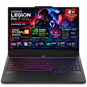Lenovo Legion Pro 7 16AFR10H AMD Ryzen 9 9955HX 32GB 1TB SSD RTX 5070 Ti 12GB (140W) 16