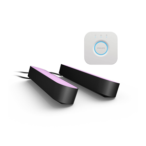 Philips Hue Beyaz ve Renkli Ambians Play Akıllı Çubuk Lamba İkili Paket ve Hue Bridge, Siyah