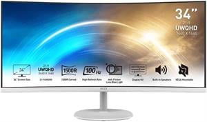 MSI 34 PRO MP341CQW 3440x1440 (UWQHD) CURVED 1500R VA 100HZ 1MS ANTI-GLARE BEYAZ MONITOR