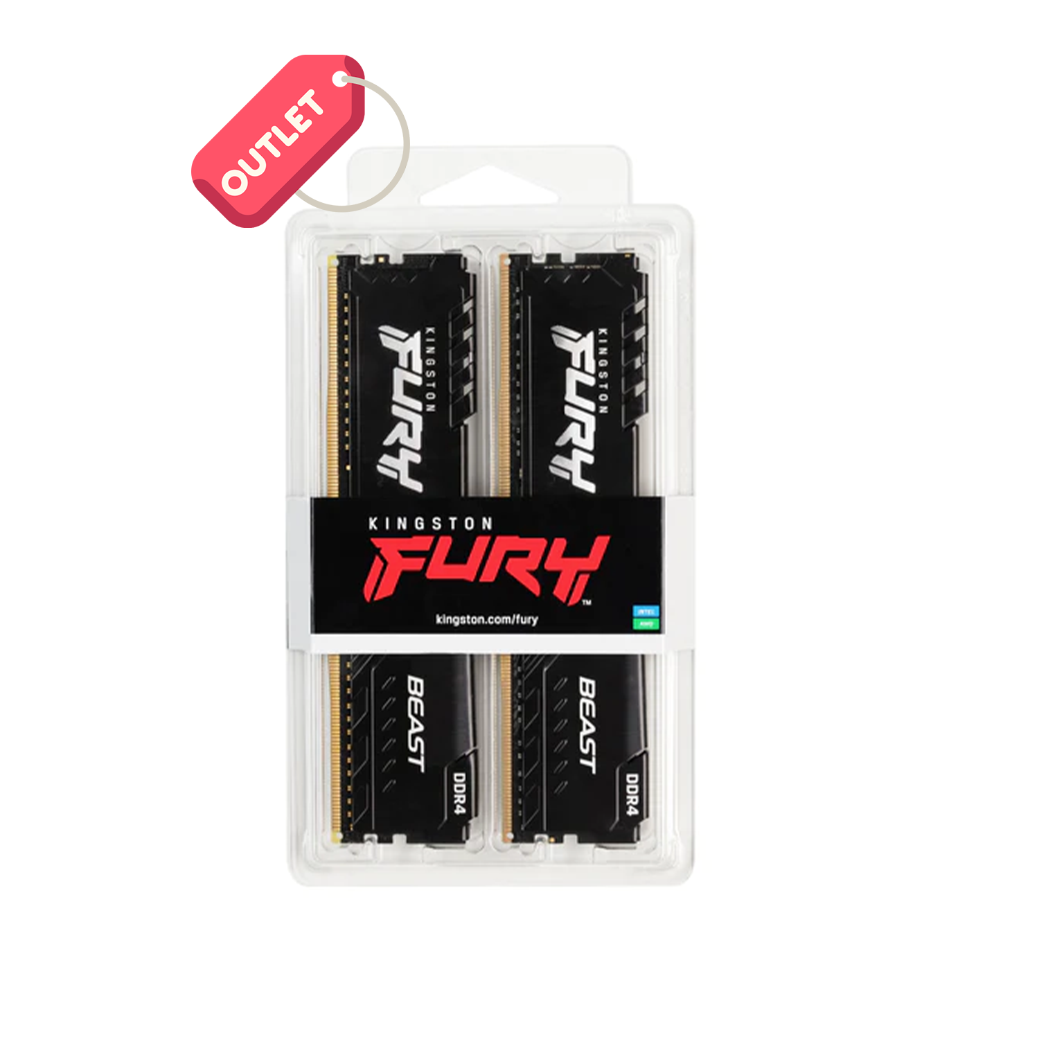OUTLET Kingston FURY Beast 32 GB (2 x 16 GB) 3200 MHz DDR4 CL16 KF432C16BB1K2/32