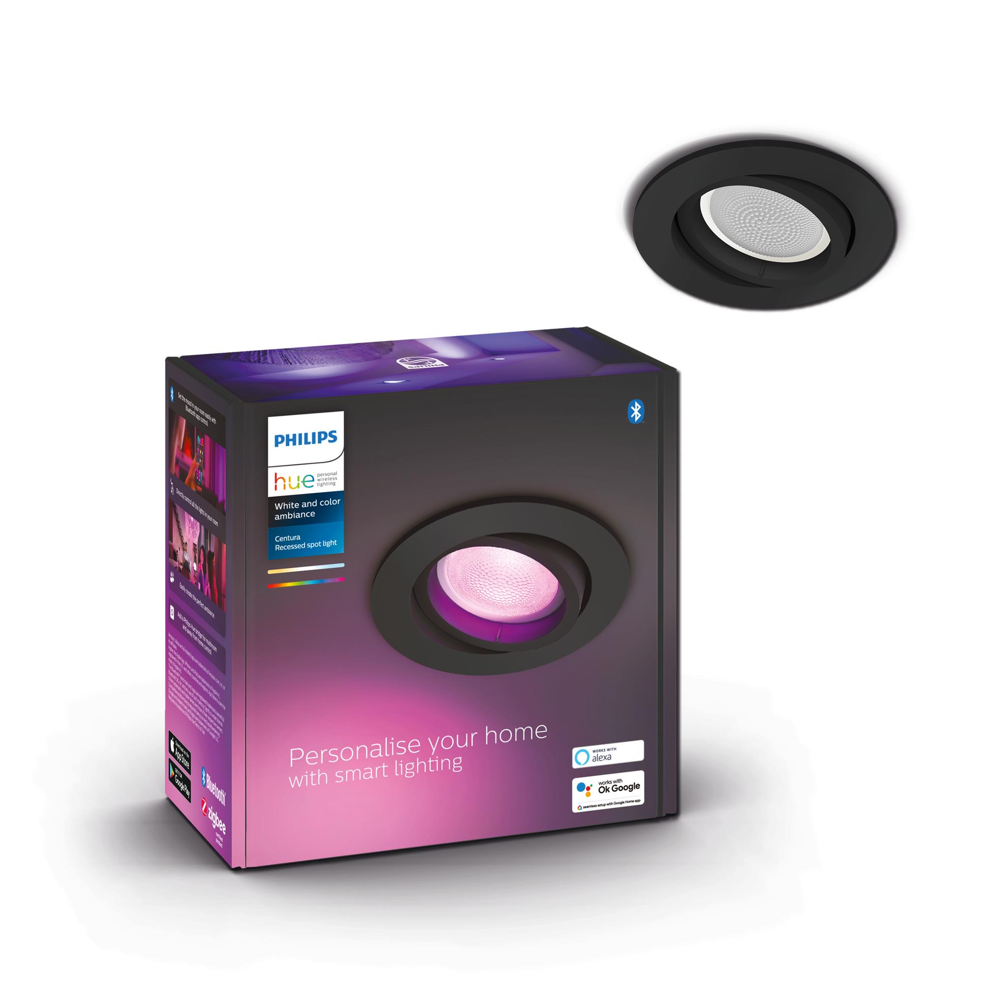 Philips Hue Centura Siyah Sıva Üstü RGB Akıllı LED Spot 400 Lumen GU10 Spot Dahildir