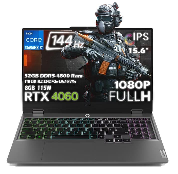 Lenovo LOQ 15IRX9 Intel Core i7-13650HX 32GB 1TB SSD 8GB RTX 4060 (115W) 15.6