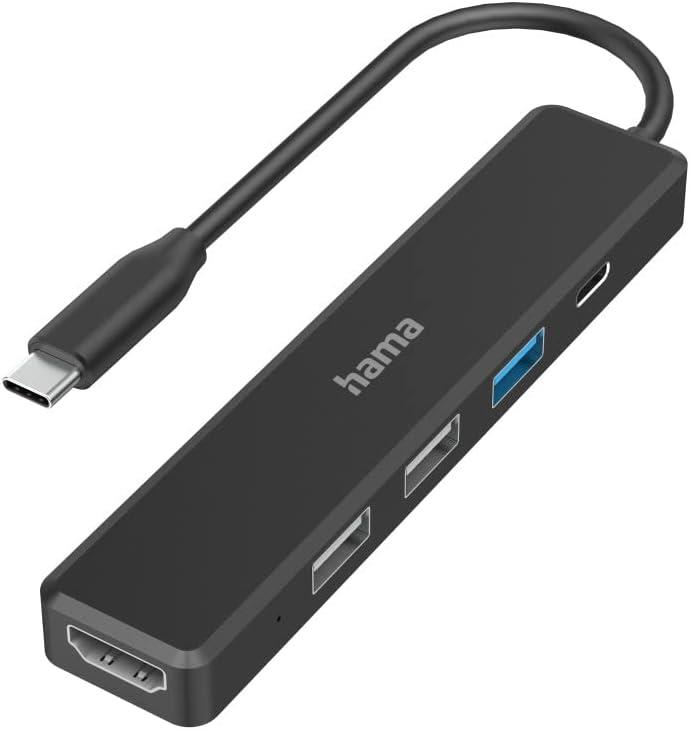 Hama USB-C Hub, 5 Ports, 3 x USB-A, USB-C, HDMI