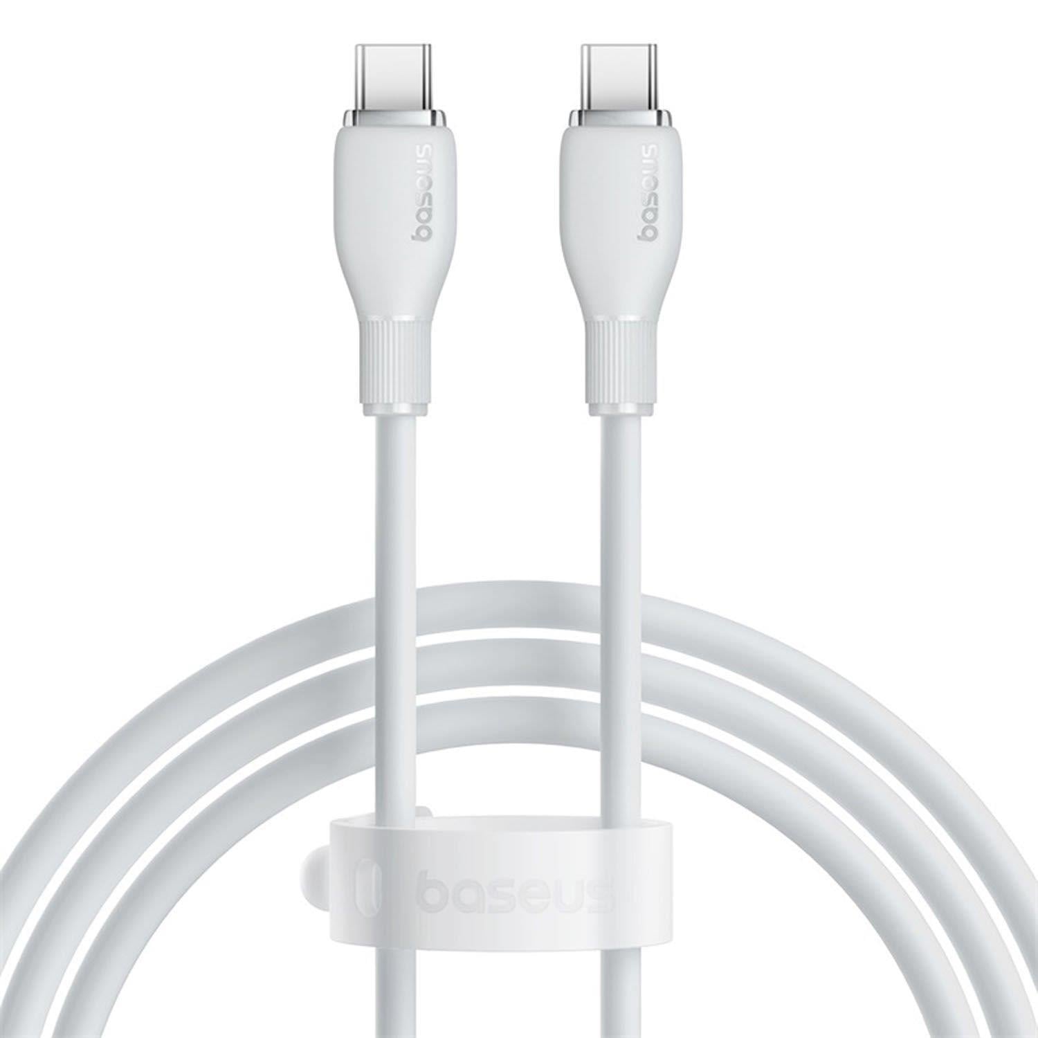 Baseus Pudding Hızlı Şarj Özellikli Type-C to Type-C 100W Kablo 1.2 M Beyaz