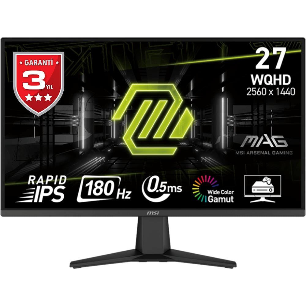 MSI 27 MAG 275QF FLAT IPS 2560X1440 (QHD) 16:9 180HZ 1MS FREESYNC PREMIUM GAMING MONITOR