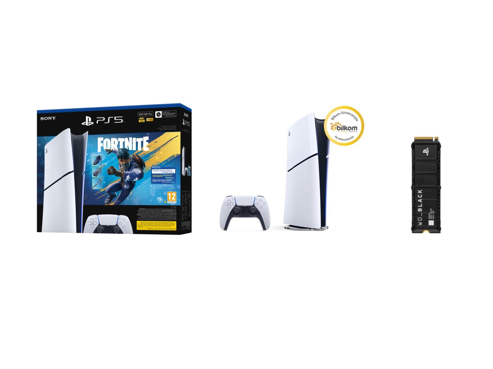 Sony Playstation 5 Digital Fornite V2 Bundle ve WD Black 2TB SN850P 7300MB/S-6600MB/s