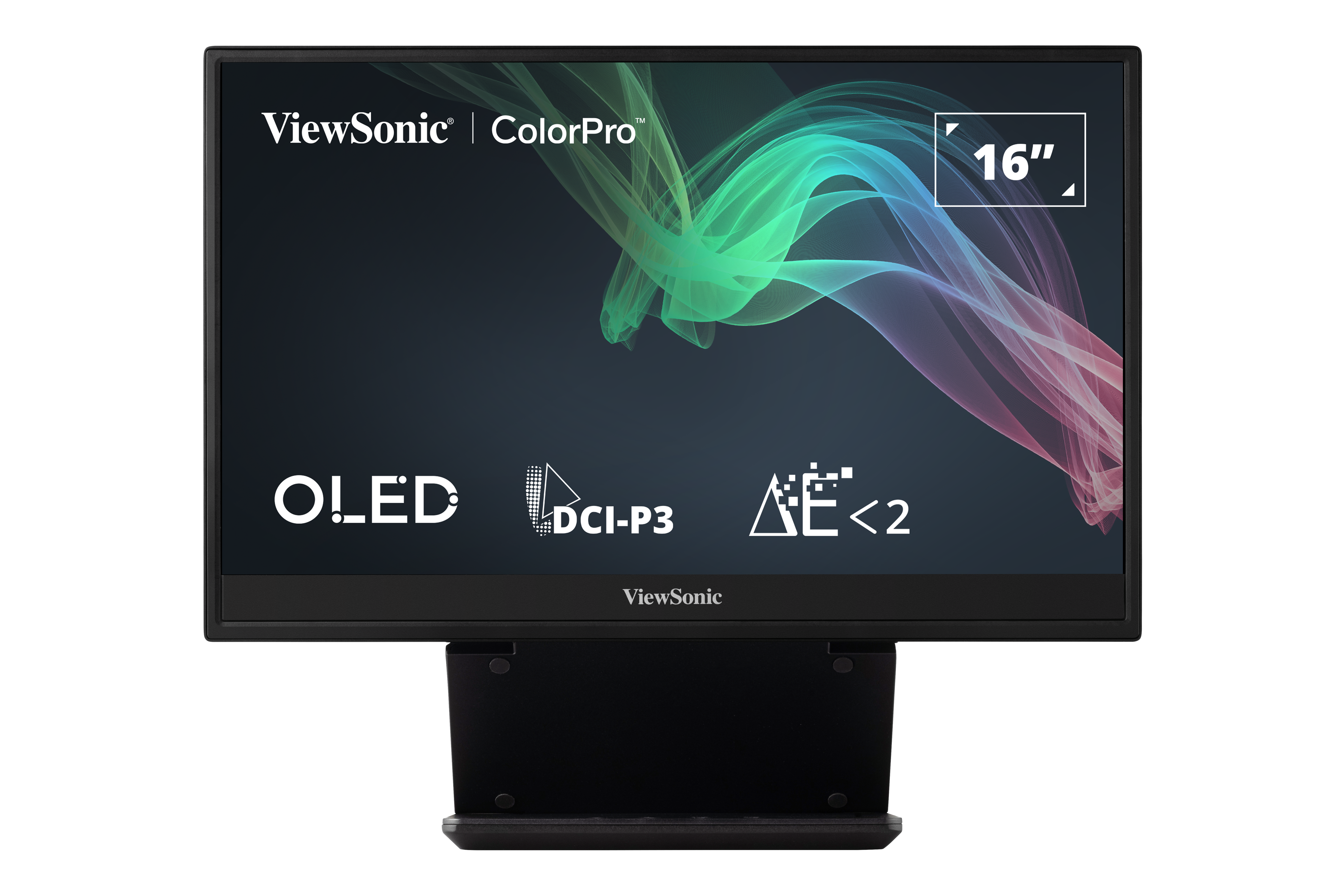 VIEWSONIC VP16-OLED PROFESYONEL MONITOR 15,6 1ms 60Hz OLED 1920x1080 FHD 400 HDMI USB TYPE C DCI-P3 PANTONE 16:9 1M:1 1.07B HOPARLOR 3 KENAR CERCEVESIZ KALIBRASYON FLICKER FREE MAVI ISIK FILTRESI TILT YUKSEKLIK AYARI ENERGY STAR EPEAT