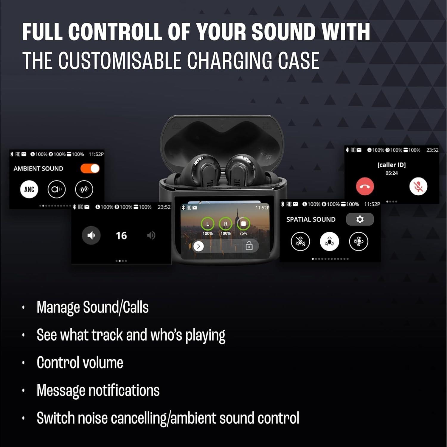 JBL Tour Pro 3 TWS NC Bluetooth Kulaklık ve Smart Case, Siyah