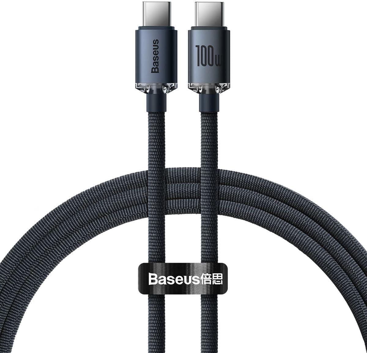 Baseus Crystal Shine 100W Type-C to Type-C Kablo 1.2m.-Siyah