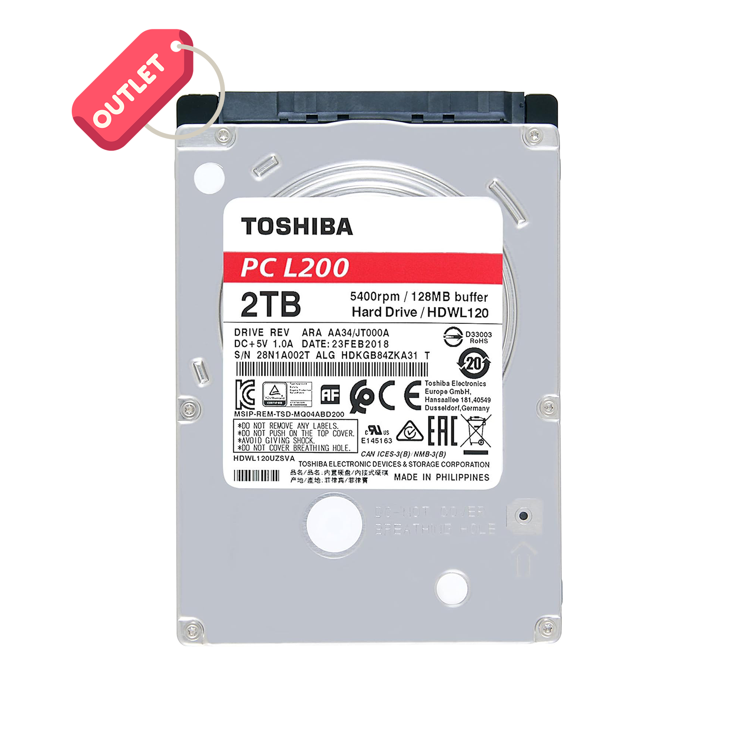 OUTLET TOSHIBA HDWL120UZSVA 2.5