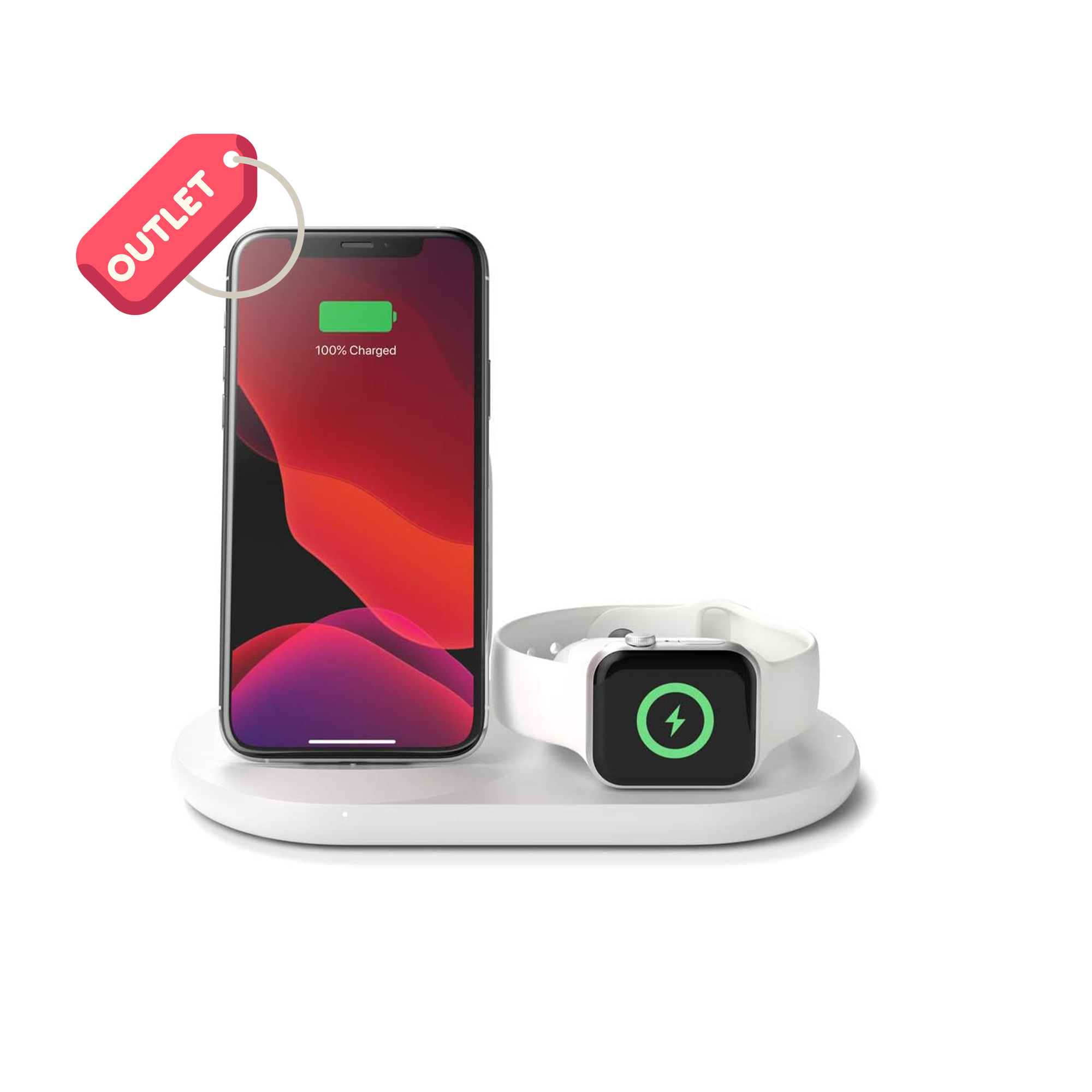 OUTLET Belkin 3'ü 1 Arada WIZ001VFWH Kablosuz Şarj Cihazı 7,5 W - Beyaz