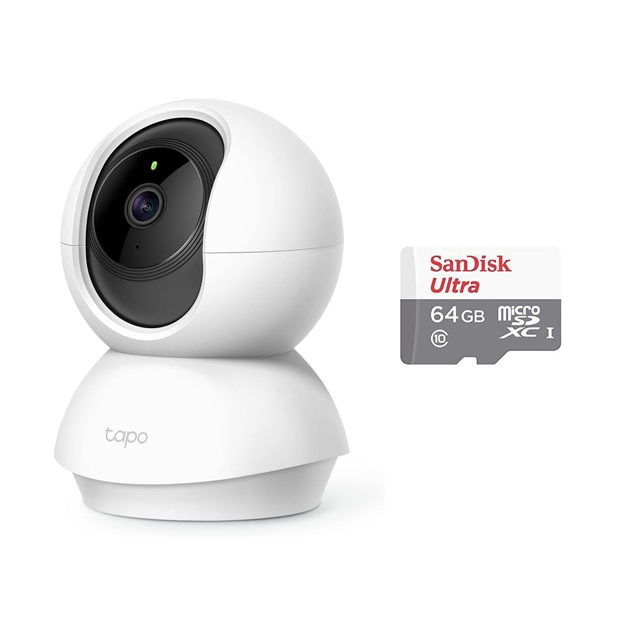 TP-LINK Tapo C210 360 Derece 2K UHD Yatay/Dikey Hareketli Wi-Fi Güvenlik Kamerası + Sandisk 64 Gb Hafıza Kartı
