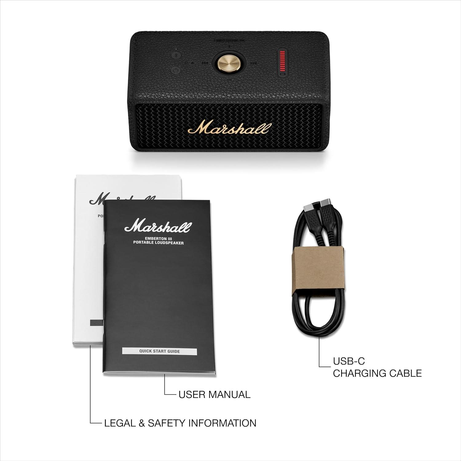 Marshall Emberton III Bluetooth Hoparlör, Blk&Brass