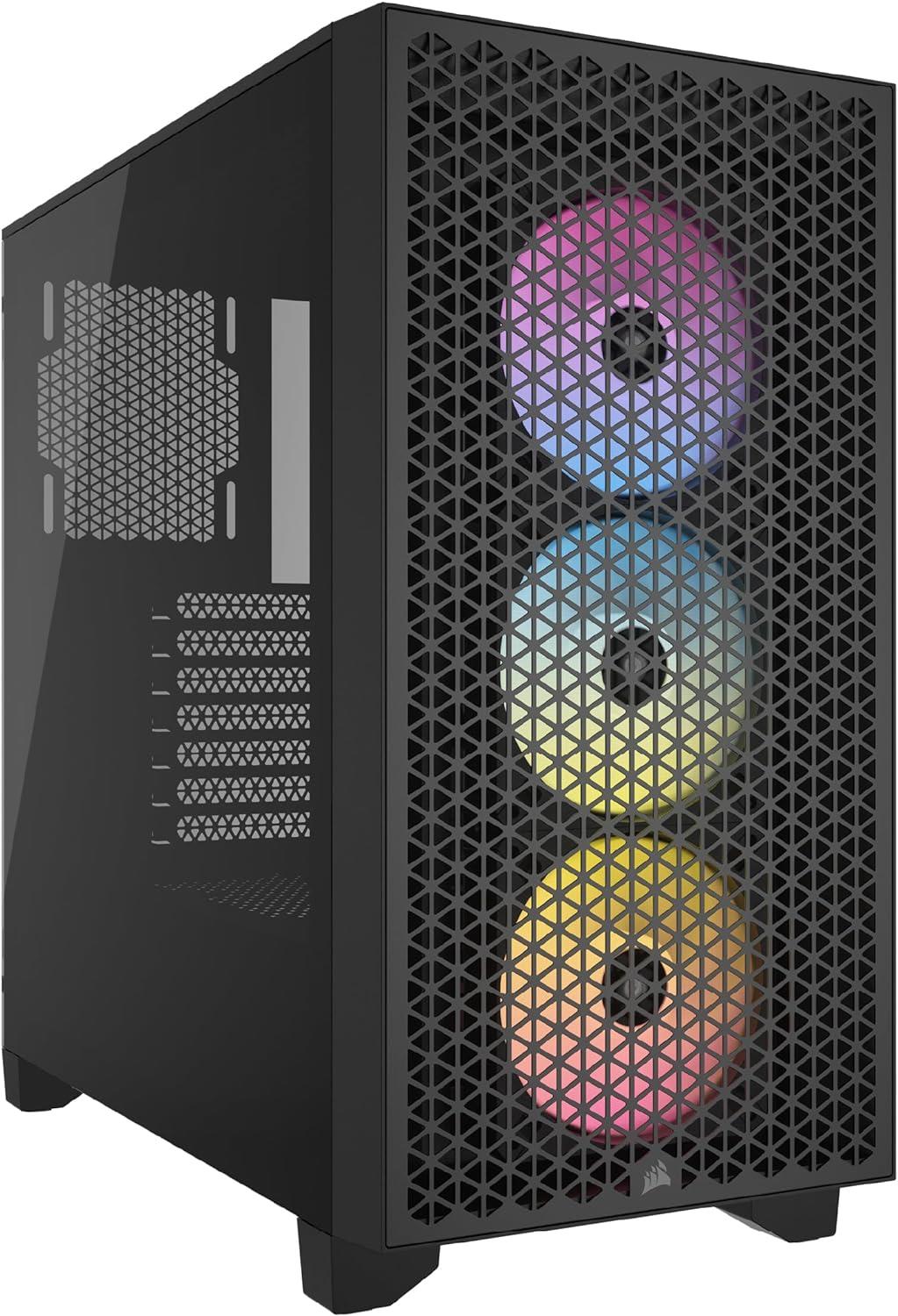 Corsair Icue 3000D 3x AR120 Rgb Airflow Temperli Cam Mid-Tower Gaming Kasa Siyah CC-9011255-WW
