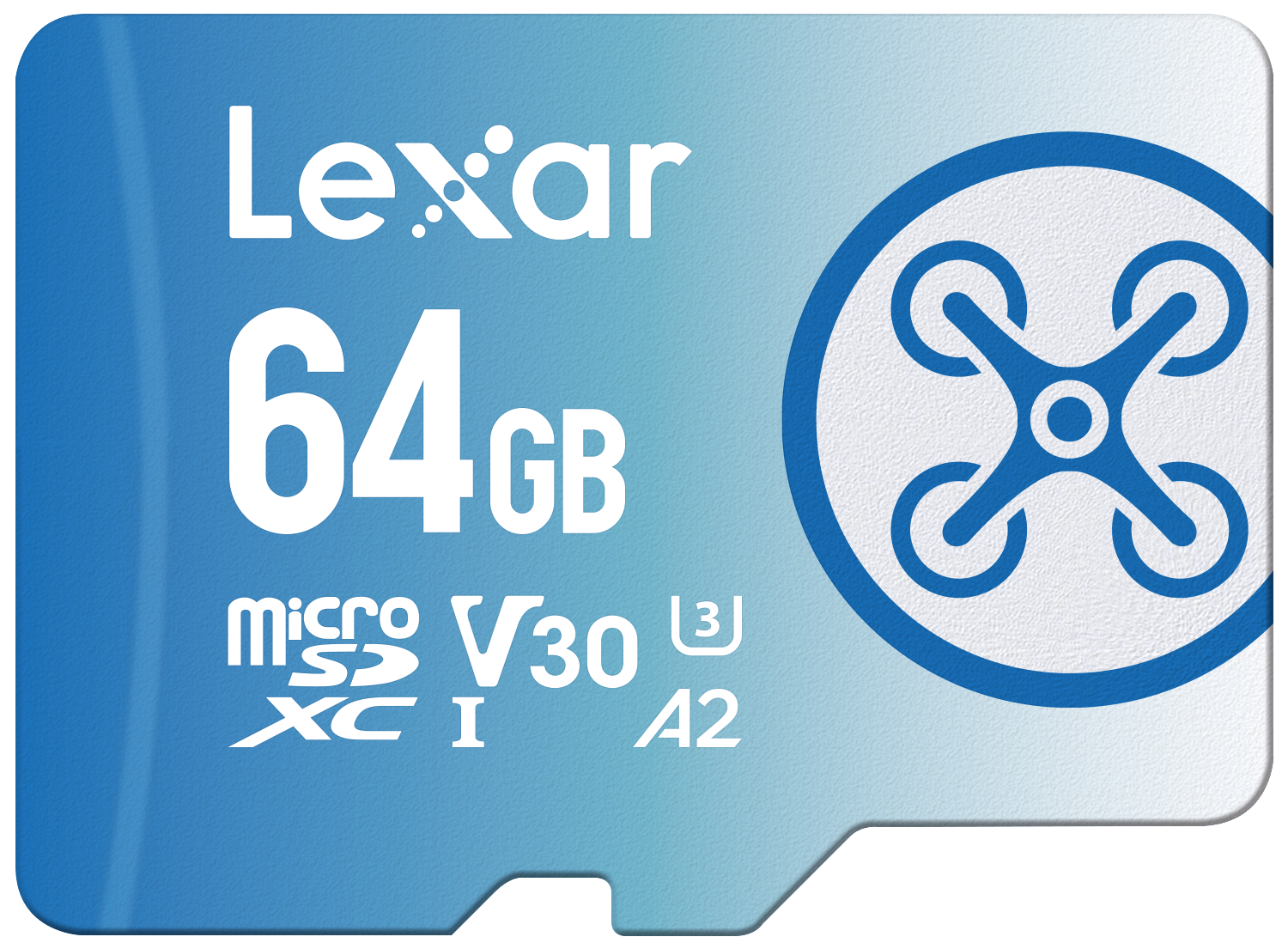 LEXAR 64GB LMSFLYX064G-BNNNG MICROSD FLY HIGH-PERFORMANCE 1066X MICROSDXC UHS-I UP TO 160MB/S READ 60MB/S WRITE C10 A2 V30 U3