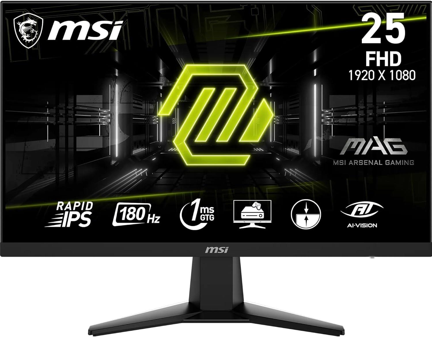 MSI 24.5 MAG 256F FLAT IPS 1920x1080 (FHD) 16:9 180HZ 1MS FREESYNC PREMIUM GAMING MONITOR