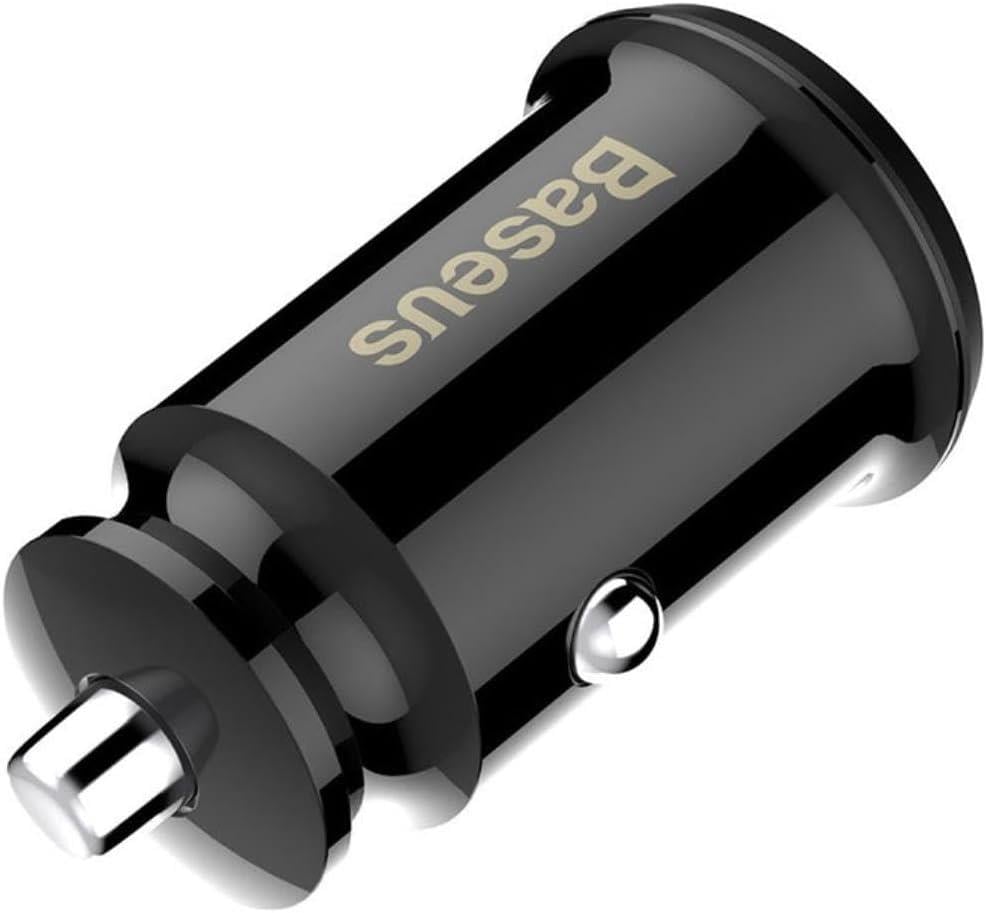 Baseus Grain Mini Dual, Hızlı Araç Şarjı, Siyah, 3.1 A, USB Type A