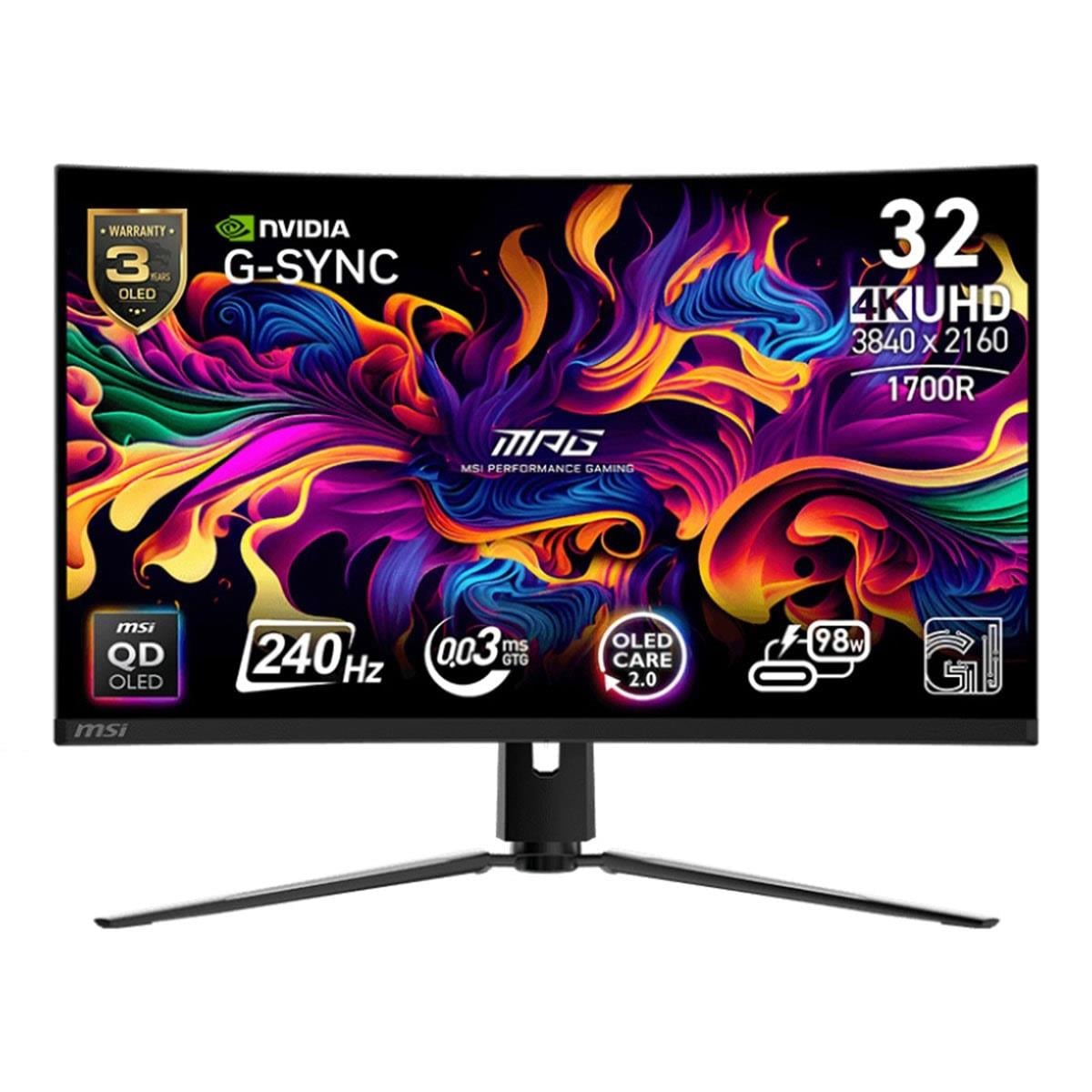 MSI 31.5 MPG 321CURX QD-OLED 3840x2160 (UHD) 16:9 CURVE 1700R QD-OLED 240HZ 0.03MS (GTG) G-SYNC