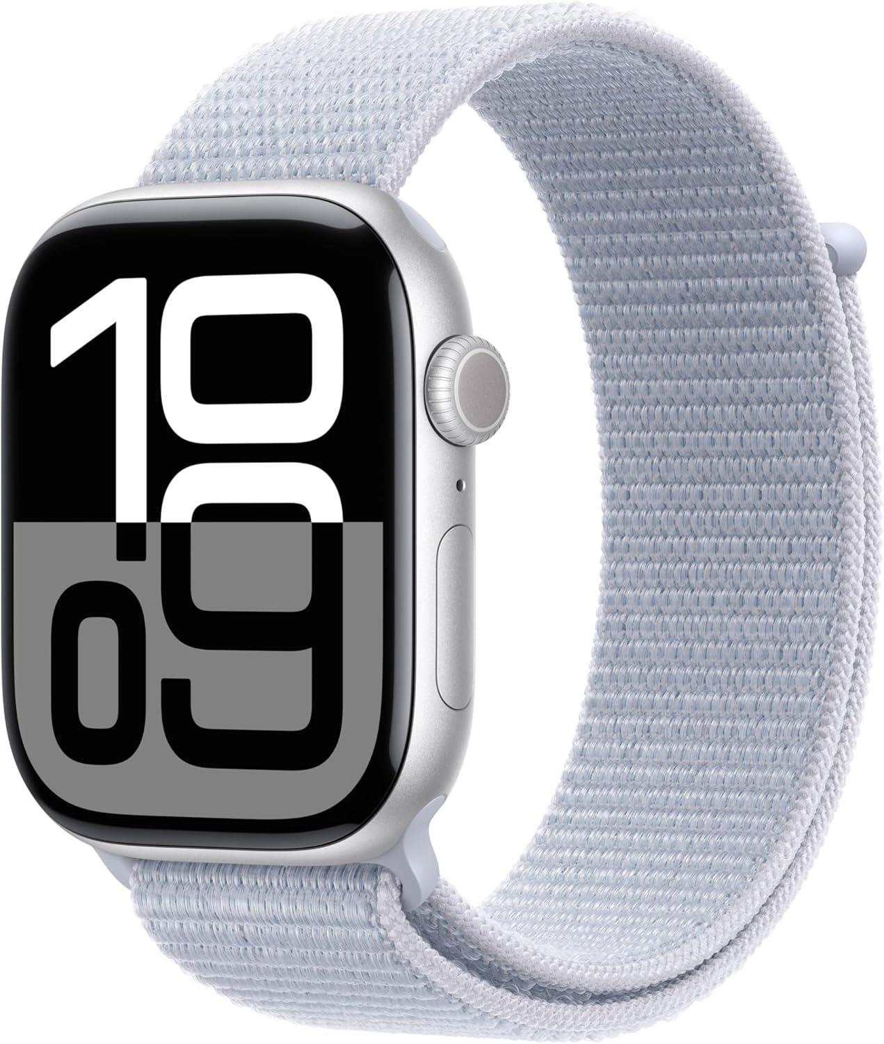 Apple Watch Series 10 GPS 42 mm Gümüş Rengi Kasa Akıllı Saat ve Bulut Mavisi Spor Loop