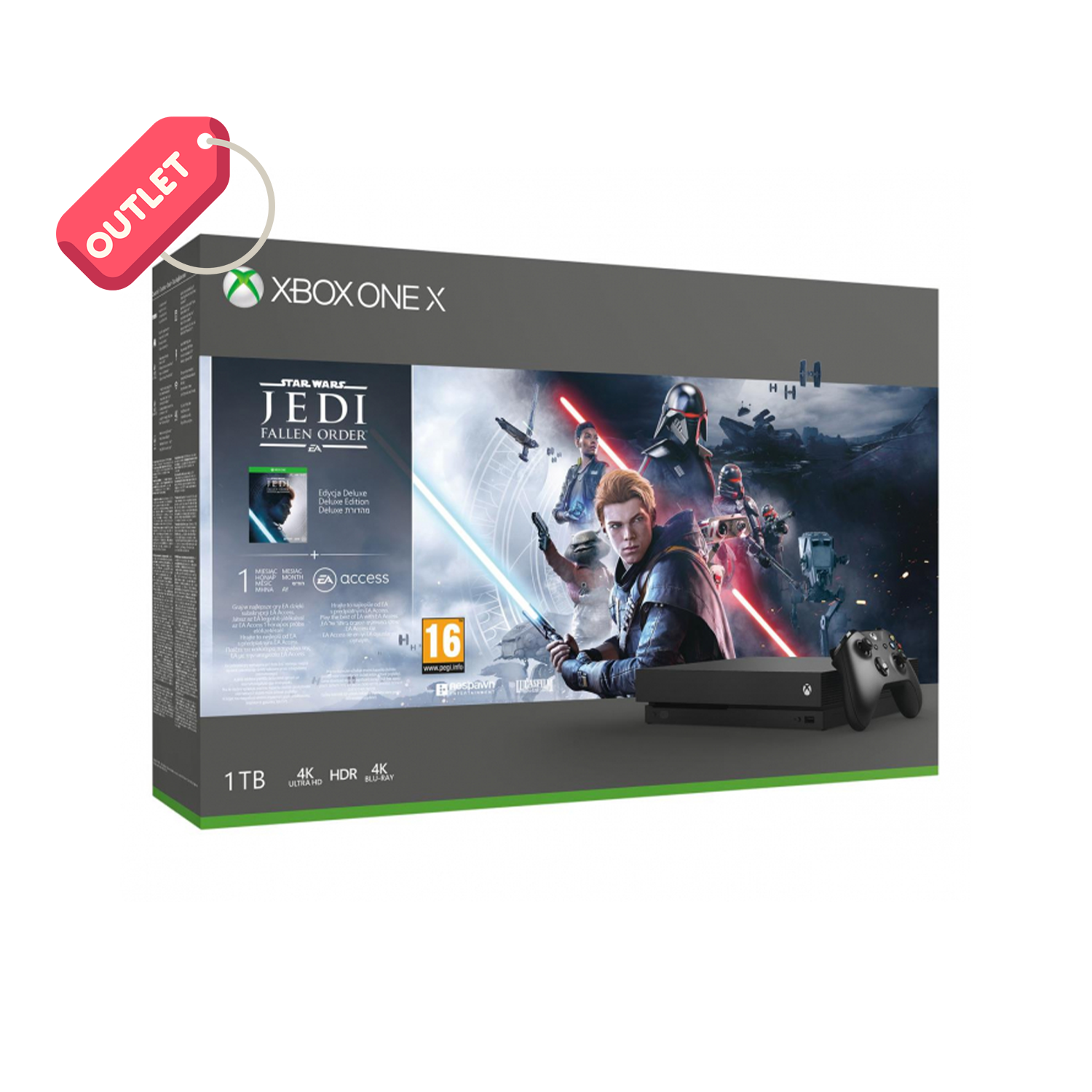 OUTLET Microsoft Xbox One X 1TB Star Wars Jedi Fallen Order Deluxe Edition - CYV-00420