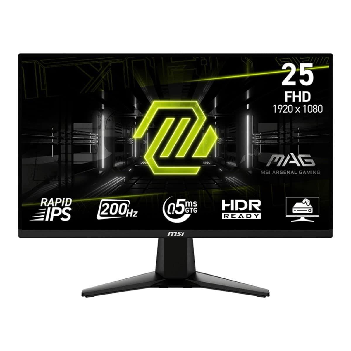 MSI 24.5 MAG 255F E20 1920x1080 (FHD) 16:9 FLAT RAPID IPS 200HZ 0.5MS (GTG) FREESYNC PREMIUM GAMING MONITOR 