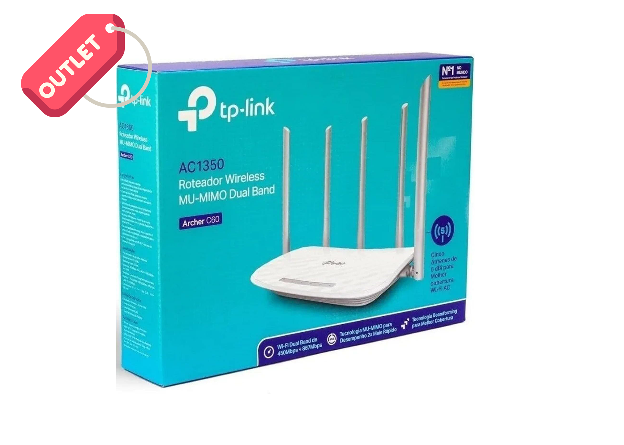 OUTLET TP-Link Archer C60, AC1350 Mbps Kablosuz Dual Band Access Point ve Router