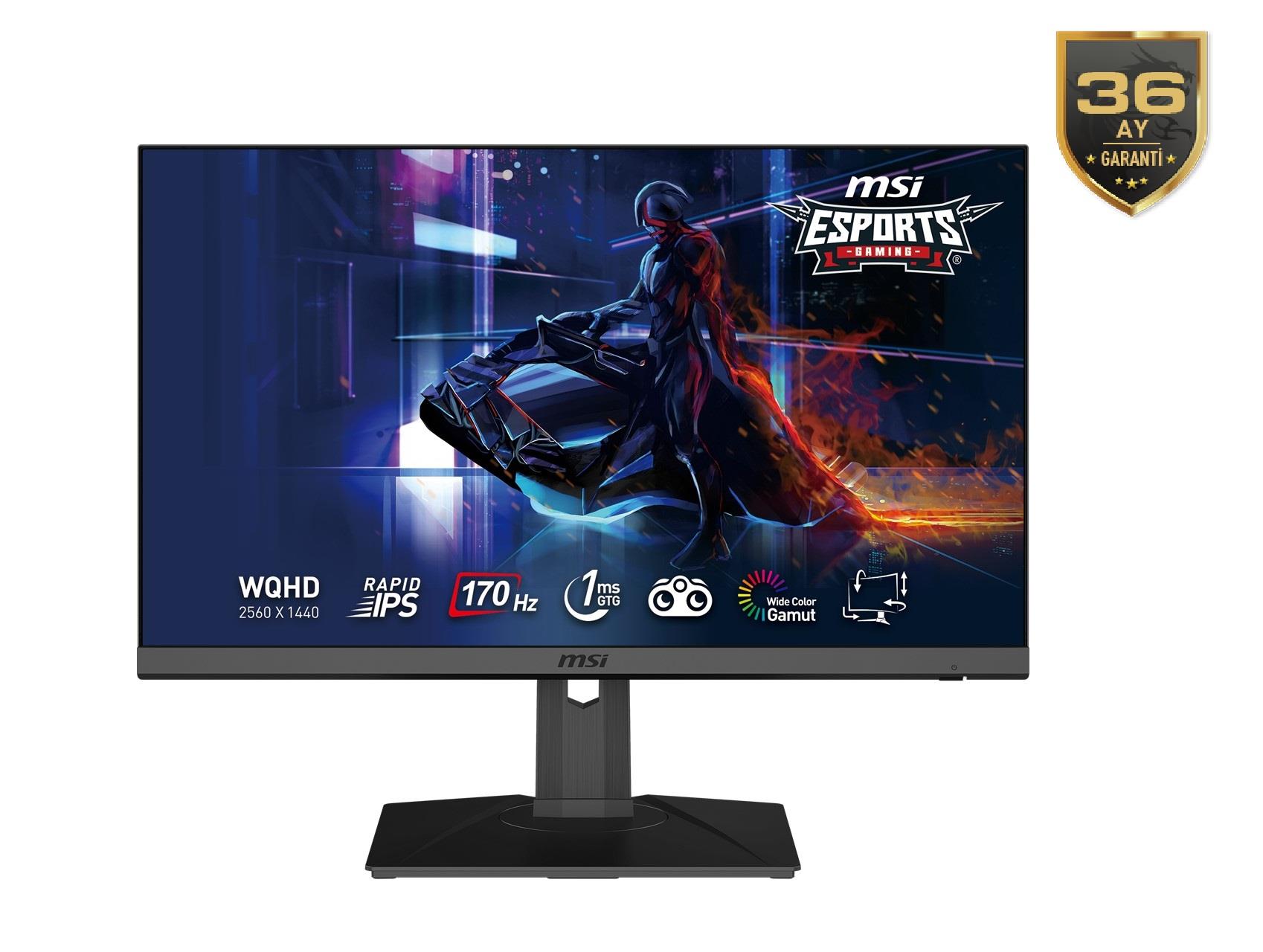 27 MSI G272QPF FLAT RAPID IPS 2560X1440 (WQHD) 16:9 170HZ 1MS GSYNC COMPATIBLE PIVOT GAMING MONITOR