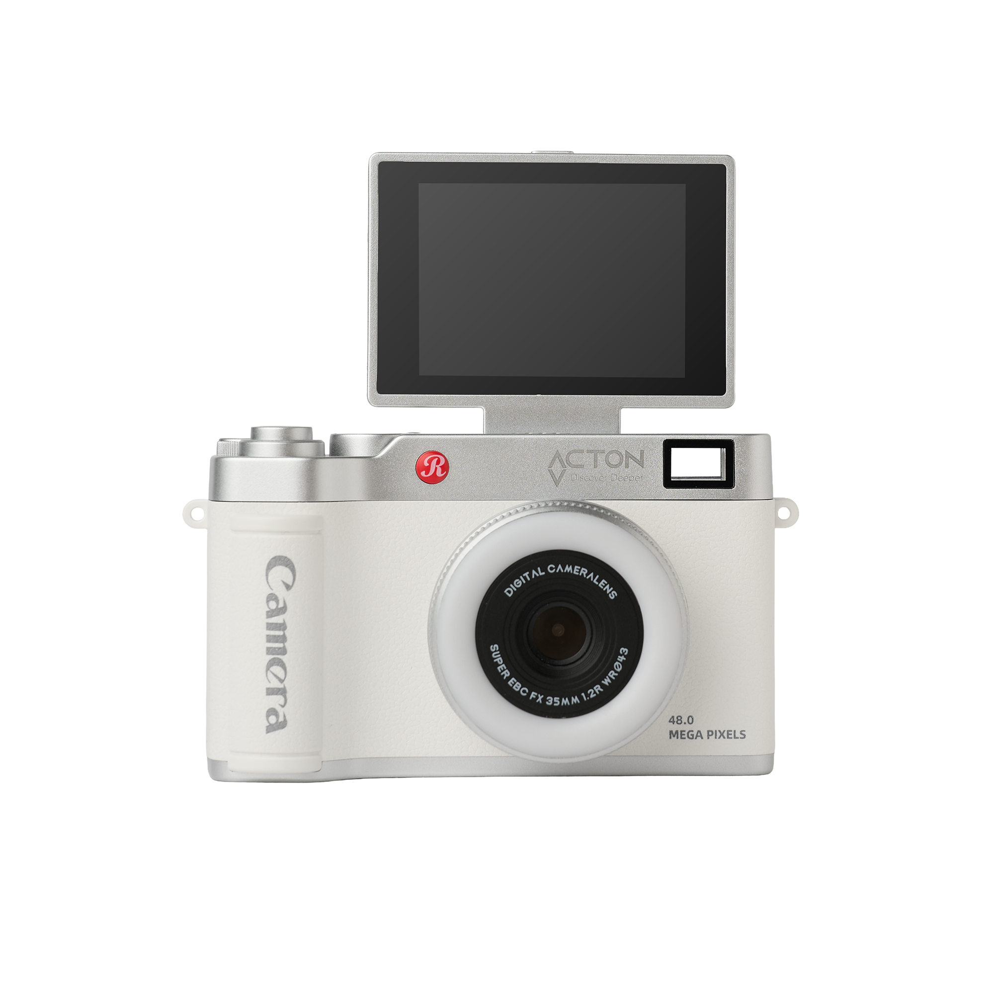 Acton Focus Flex Digital 4K 18X Zoom 48 MP Flaşlı Vlog Kamera Fotoğraf Makinesi Beyaz