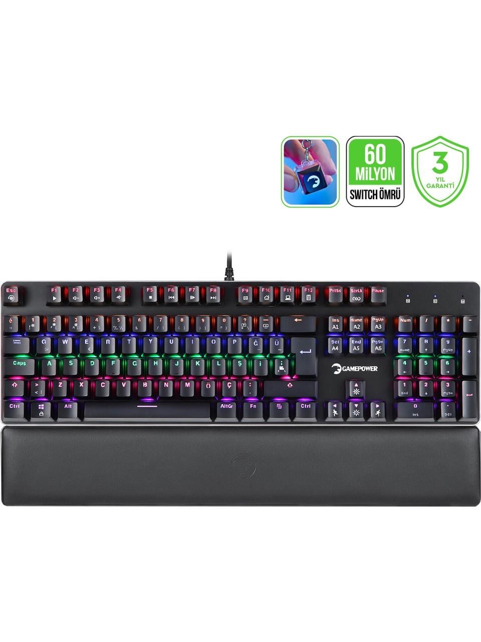 GAMEPOWER OGRE RGB 60M MEKANIK RED SWITCH KLAVYE CK111GMP63