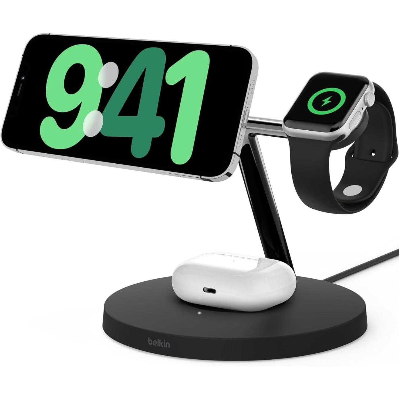 哲平様Belkin 3in1 wireless charging WIZ009 Amazon.com: Belkin MagSafe 3-in-1 Wireless Charging Stand