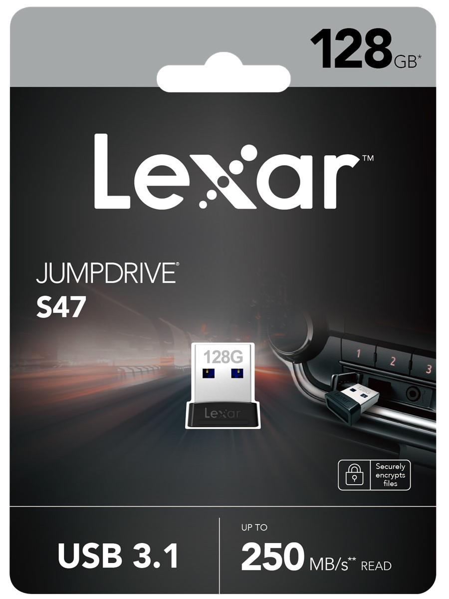 LEXAR 128GB LJDS47-128ABBK USB BELLEK JUMPDRIVE USB 3.1 S47 128GB BLACK PLASTIC HOUSING UP TO 250MB/S