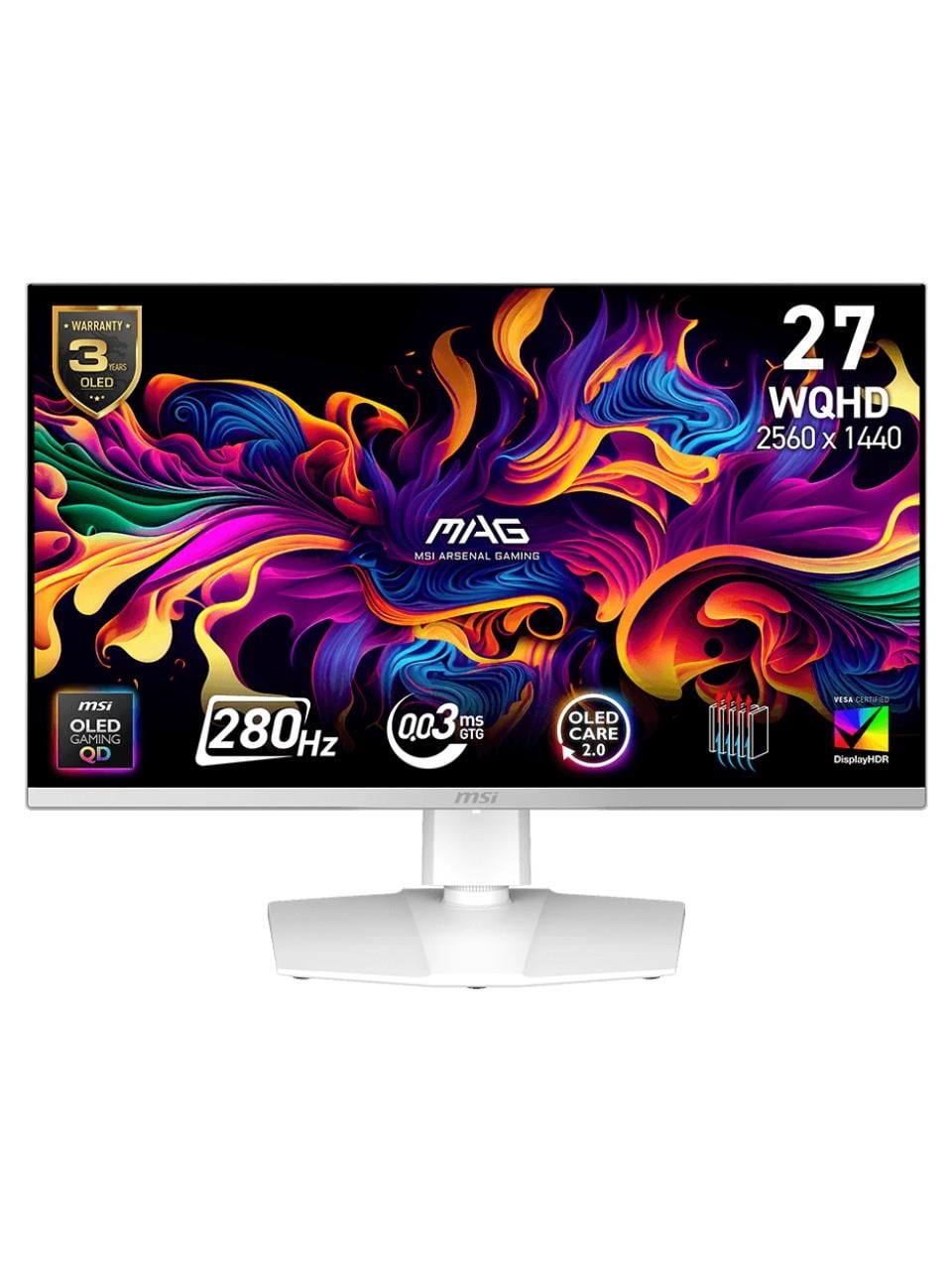 MSI 26.5 MAG 272QPW QD-OLED X28 2560x1440 (WQHD) 16:9 FLAT QD-OLED 280HZ 0.03MS FREESYNC PREMIUM PRO