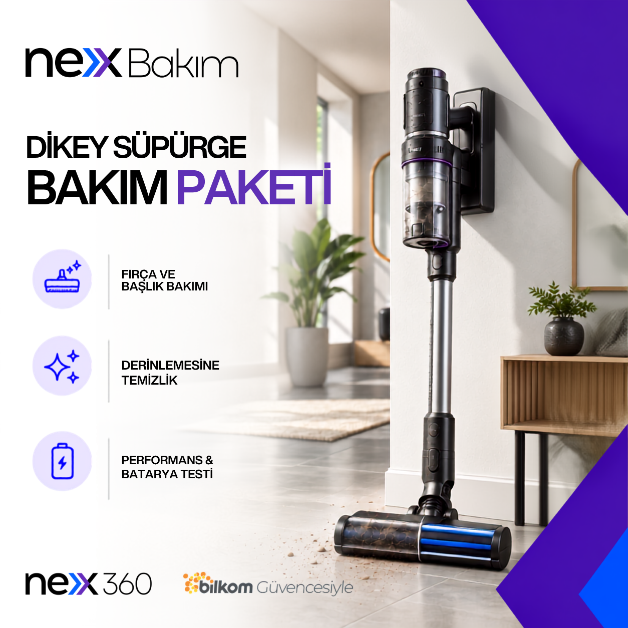 Nexbakım Dikey veya Robot Süpürge Kargo Dahil