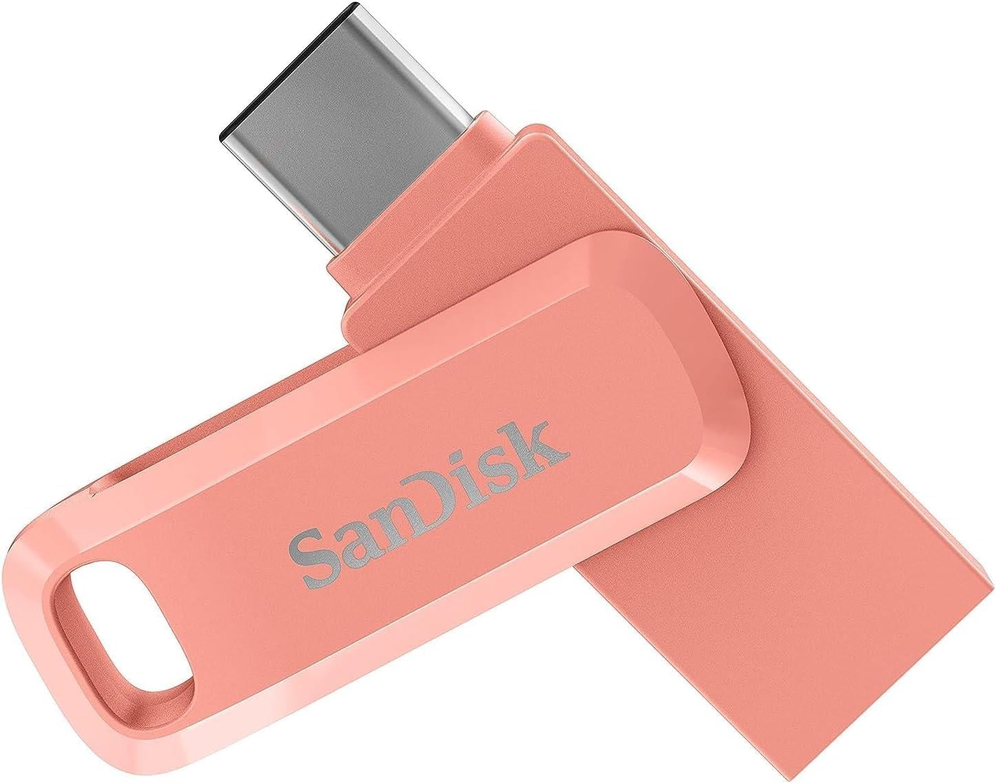 SanDisk Ultra Dual Drive Go USB Type CTM Flash Drive 128GB Peach Amber