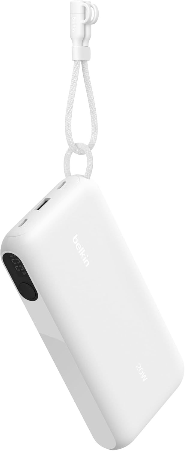 Belkin Boostcharge Power Bank 20000 Mah  Display, PD 20W  USB-C Kablolu, Beyaz