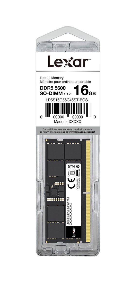 LEXAR RAM NB DDR5 SO-DIMM 16GB 262 PIN 5600MBPS CL46 1.1V- BLISTER PACKAGE LD5S16G56C46ST-BGS