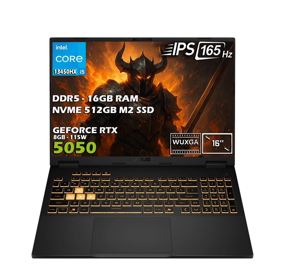 Asus TUF F16 FX608JH-RV010-Gaming Intel Core i5-13450HX 16GB 512GB SSD NVIDIA GeForce RTX 5050 8GB 16