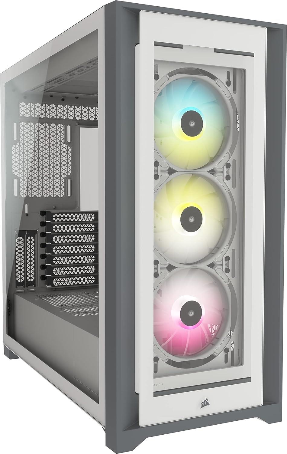 Corsair iCUE 5000X RGB Temperli Cam Mid Tower Smart Kasa, Beyaz (CC-9011213-WW)