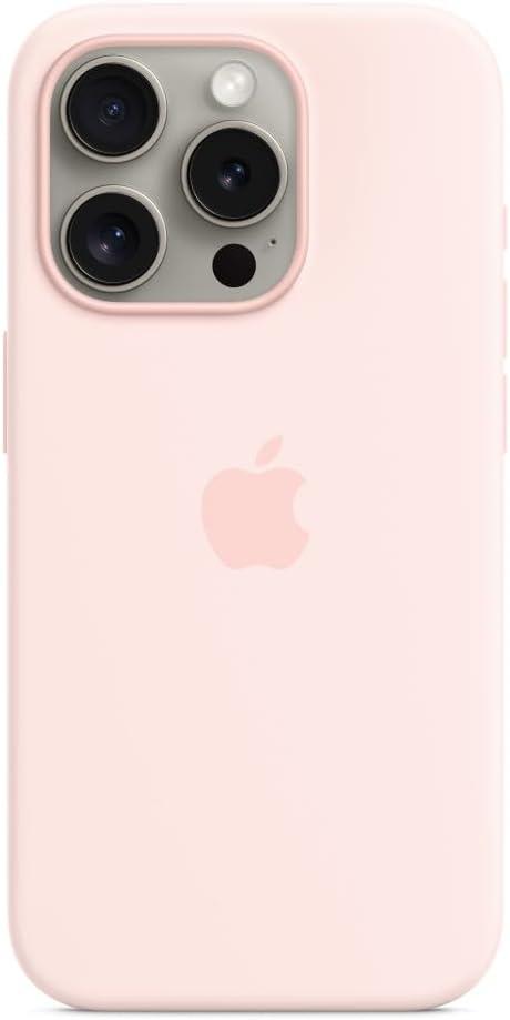 Apple iPhone 15 Pro MagS Silikon Kılıf Uçuk Pembe - MT1F3ZM/A

