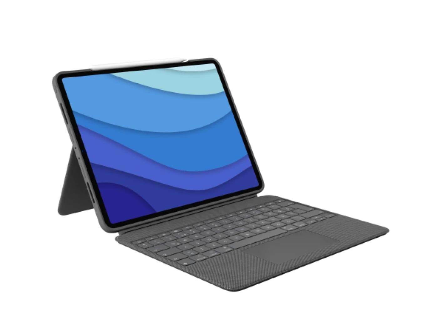 LOGİTECH COMBO TOUCH İPAD PRO 12.9 İNÇ 5. NESİL İLE UYUMLU ÇOK YÖNLÜ KLAVYELİ KILIF - GRİ 920-010186